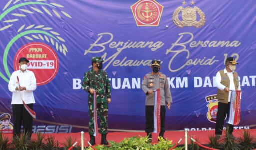 PPKM Darurat, 458 Ton Beras dan 15.000 Paket Sembako Disebar Polri untuk Masyarakat Banten
