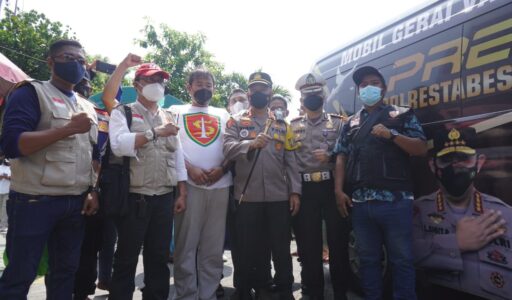 Polrestabes Sapu Bersih Vaksinasi Merdeka di Surabaya