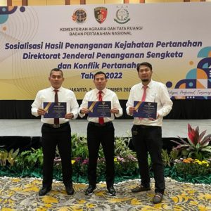 Ditreskrimum Polda Lampung Berhasil Raih Penghargaan Penyelesaian Perkara Kejahatan Pertanahan Tahun 2022