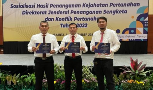 Ditreskrimum Polda Lampung Berhasil Raih Penghargaan Penyelesaian Perkara Kejahatan Pertanahan Tahun 2022