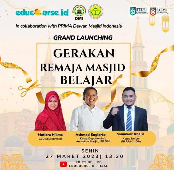 Berkolaborasi dengan PRIMA Dewan Masjid Indonesia, Educourse Luncurkan Gerakan Remaja Masjid Belajar
